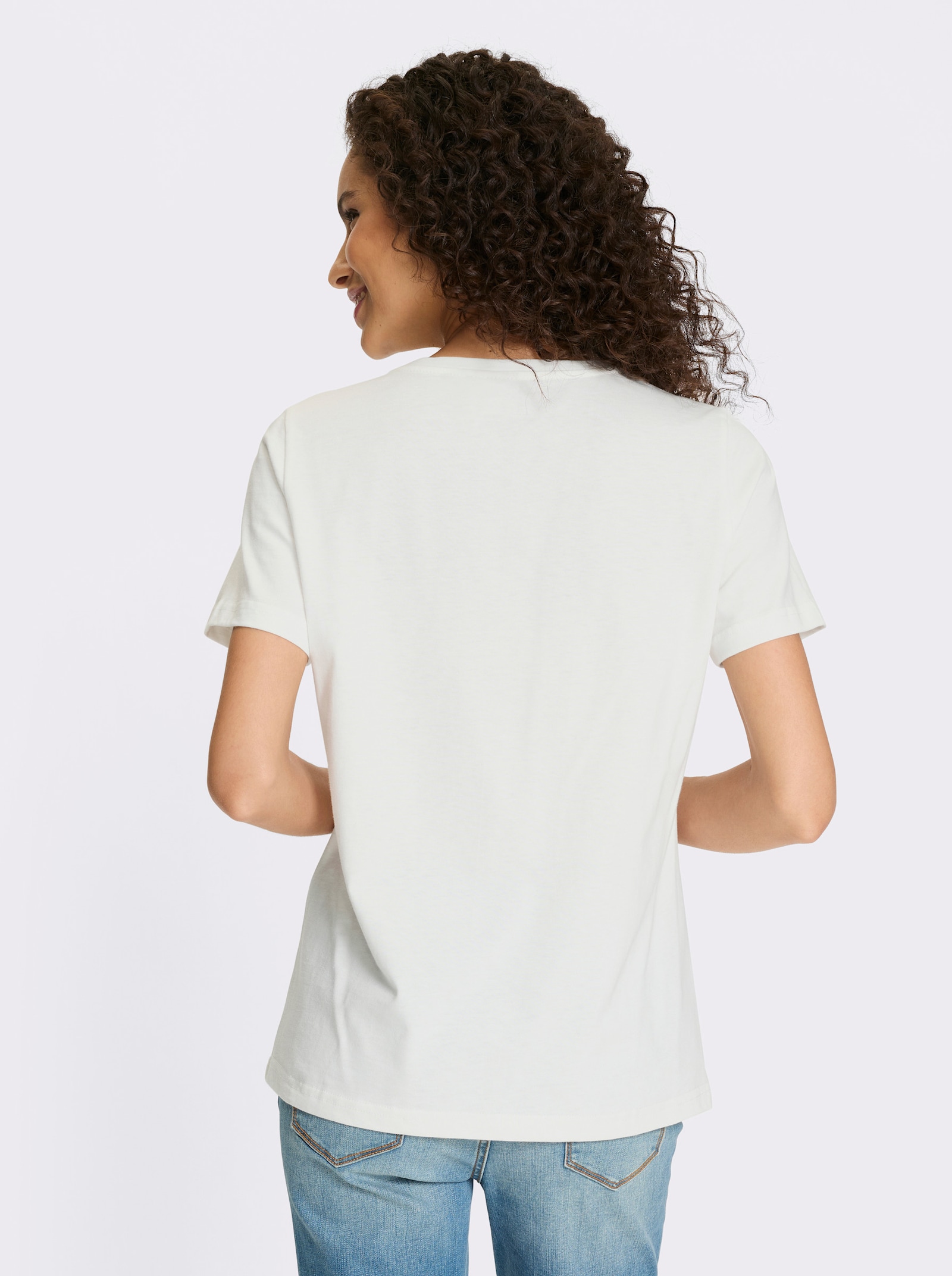 heine T-Shirt mit Herz-Motiv - hellrosé