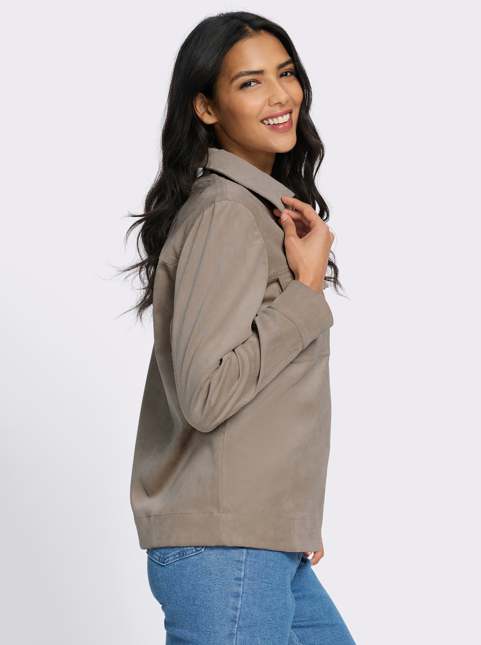 Cordjacke mit Pattentaschen - sesam