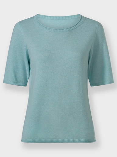 Feinstrickpullover - aqua-meliert
