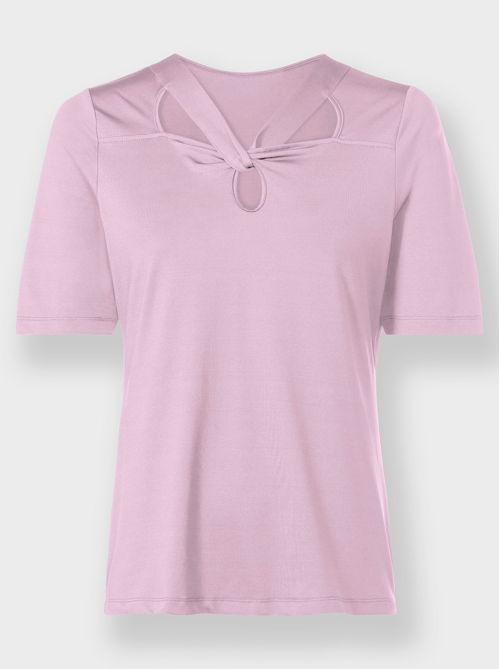 heine Kurzarmshirt mit Cut-outs am Ausschnitt - rosé