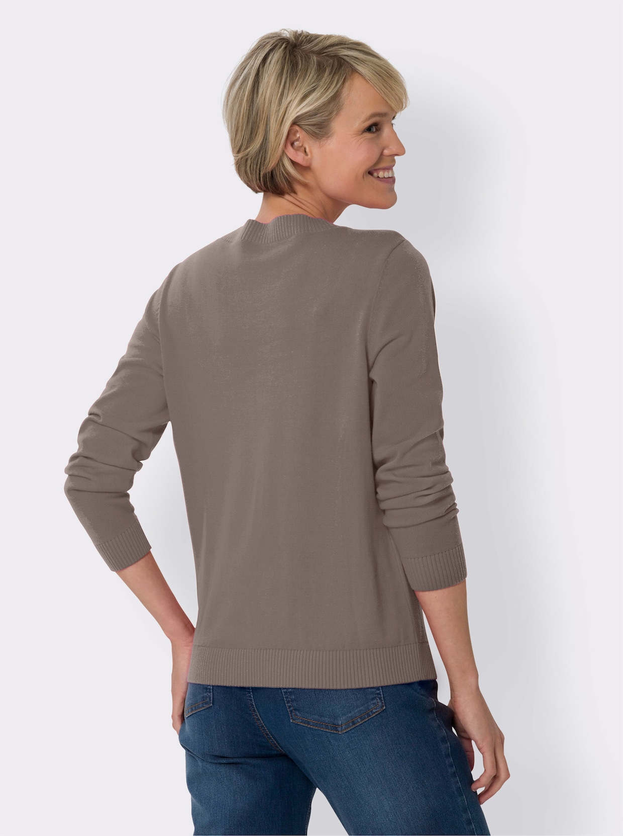 Langarm-Pullover - taupe