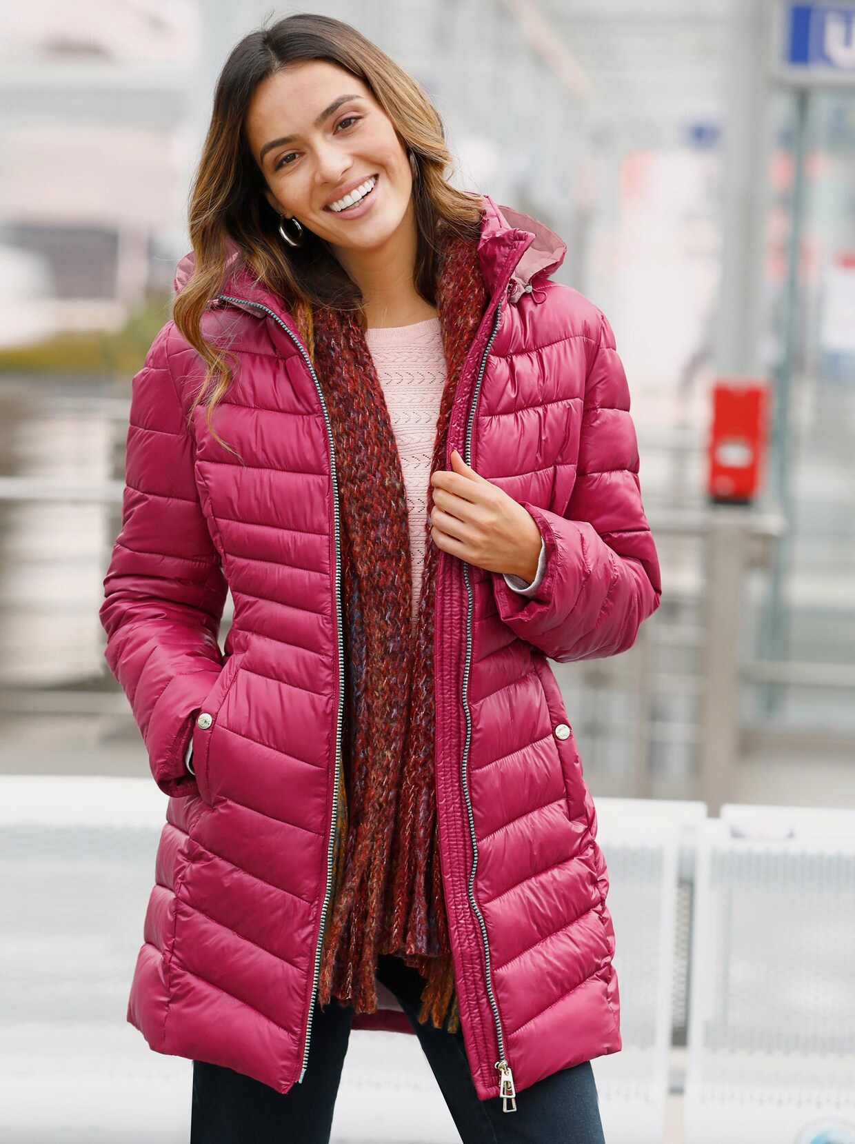 Steppjacke - himbeere