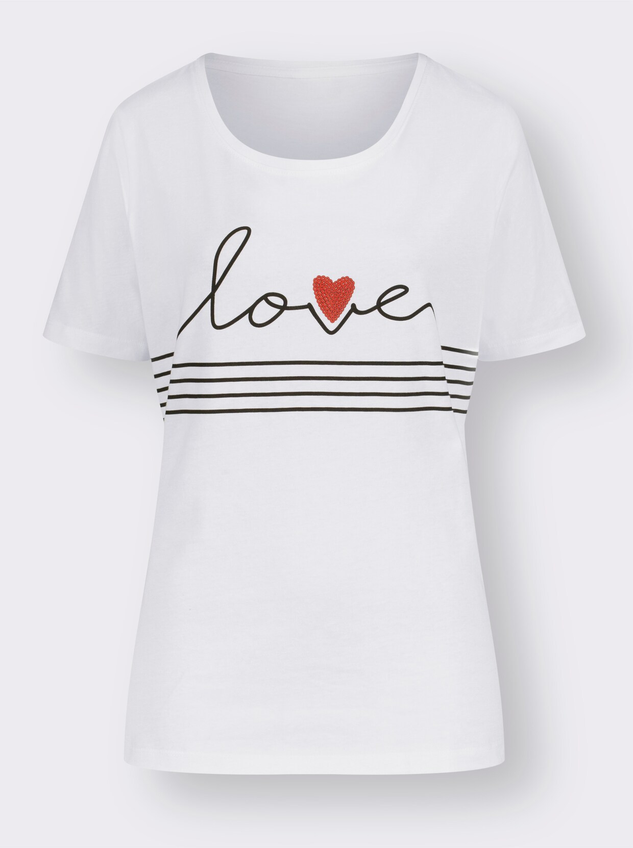 Kurzarmshirt - weiß-bedruckt