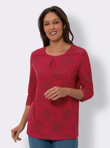 Shirt met 3/4-mouw - rood/zwart geprint