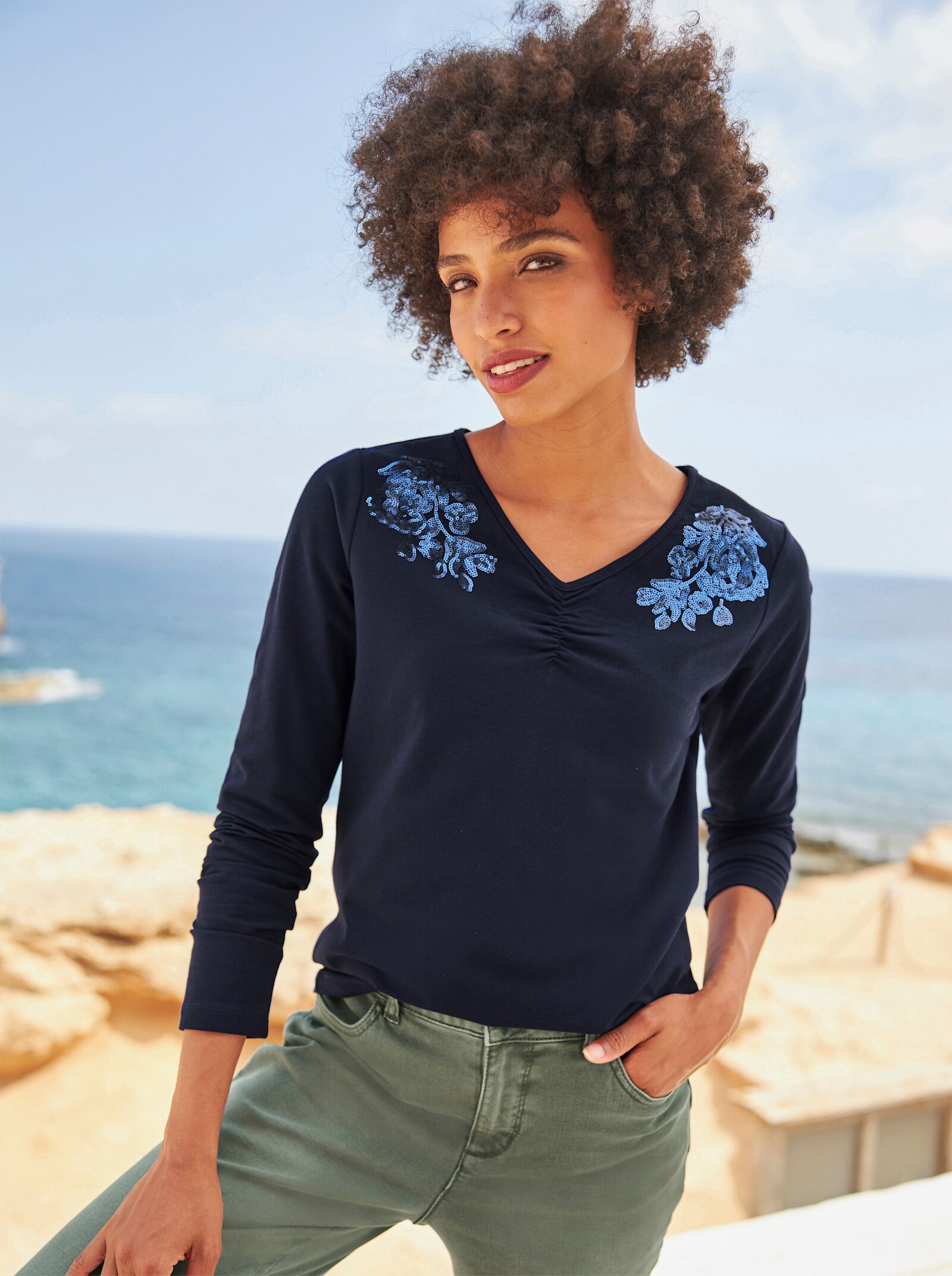 heine Langarmshirt - marine