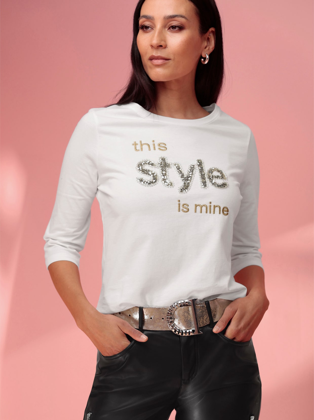 heine Shirt met 3/4-mouw - wit