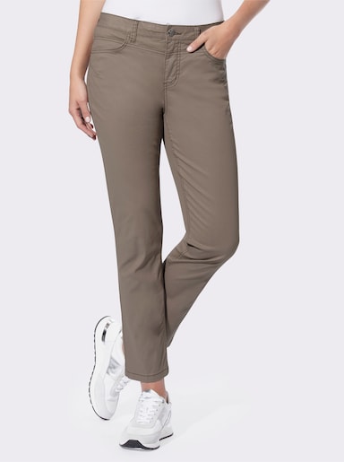 heine 7/8-broek in mix van katoen en lyocell - sesam