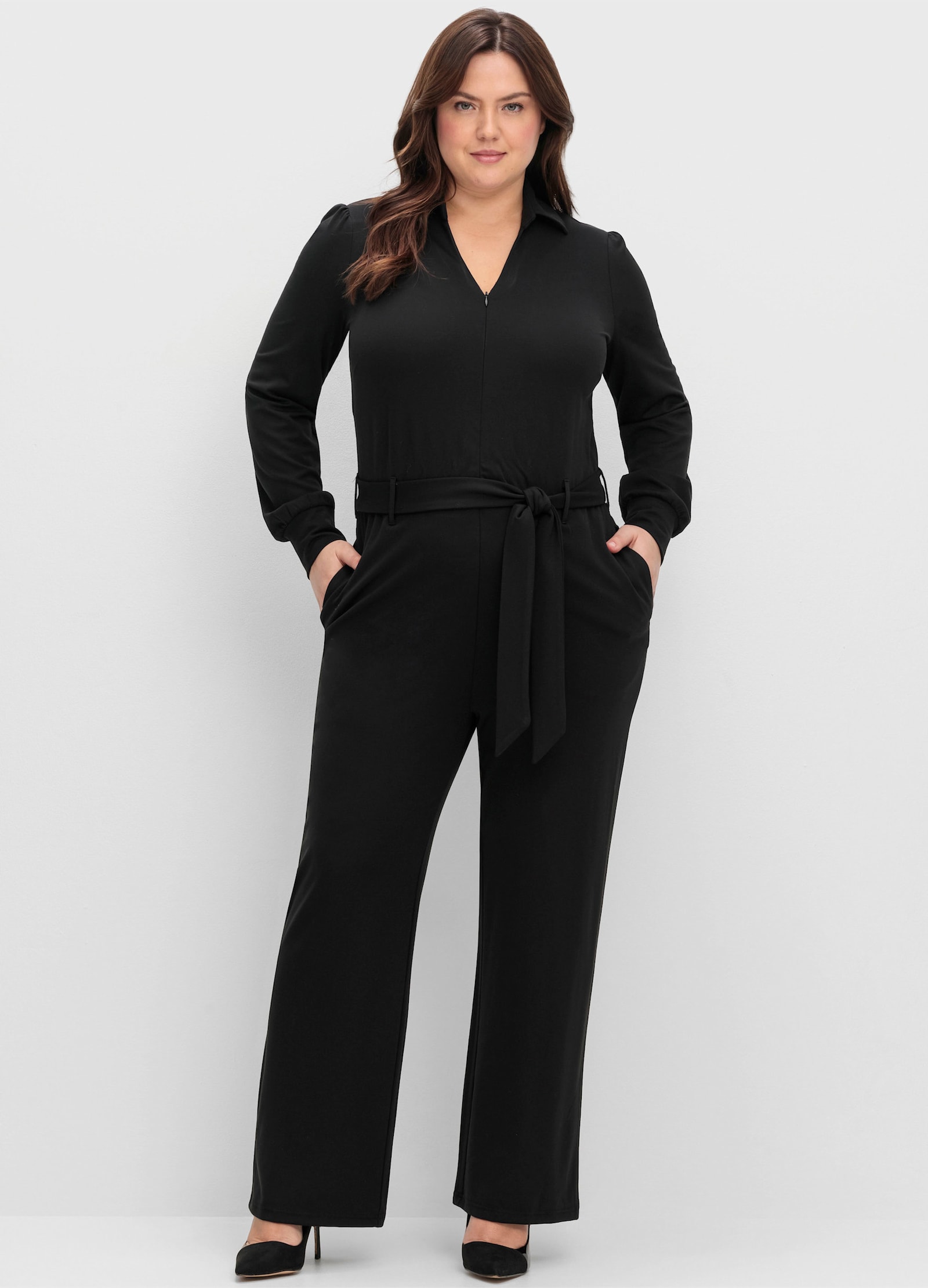 sheego by Joe Browns Overall mit elastischem Taillenbund - schwarz