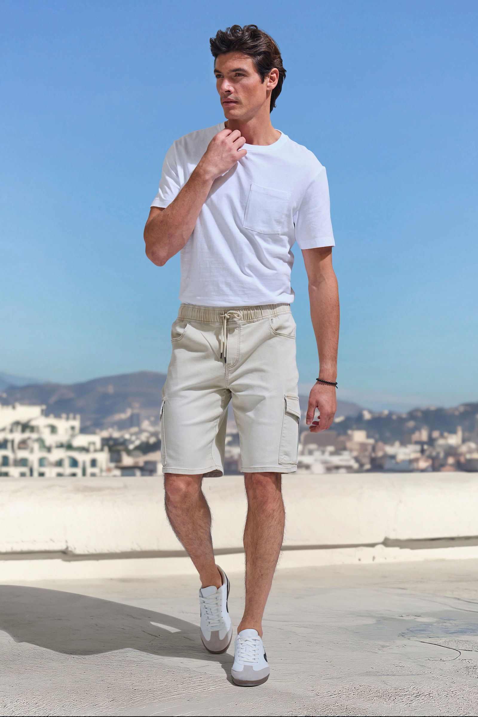 John Devin T-Shirt - anthrazit/weiss