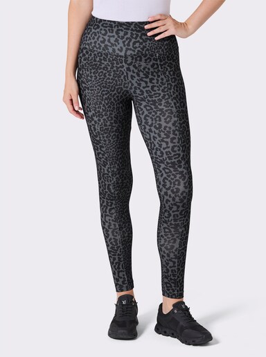 Catamaran Sports Leggings mit breitem Rundum-Dehnbund - anthrazit-schwarz-bedruckt
