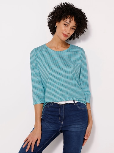 3/4-Arm-Shirt mit Minimal-Druck - ozean-ecru-bedruckt