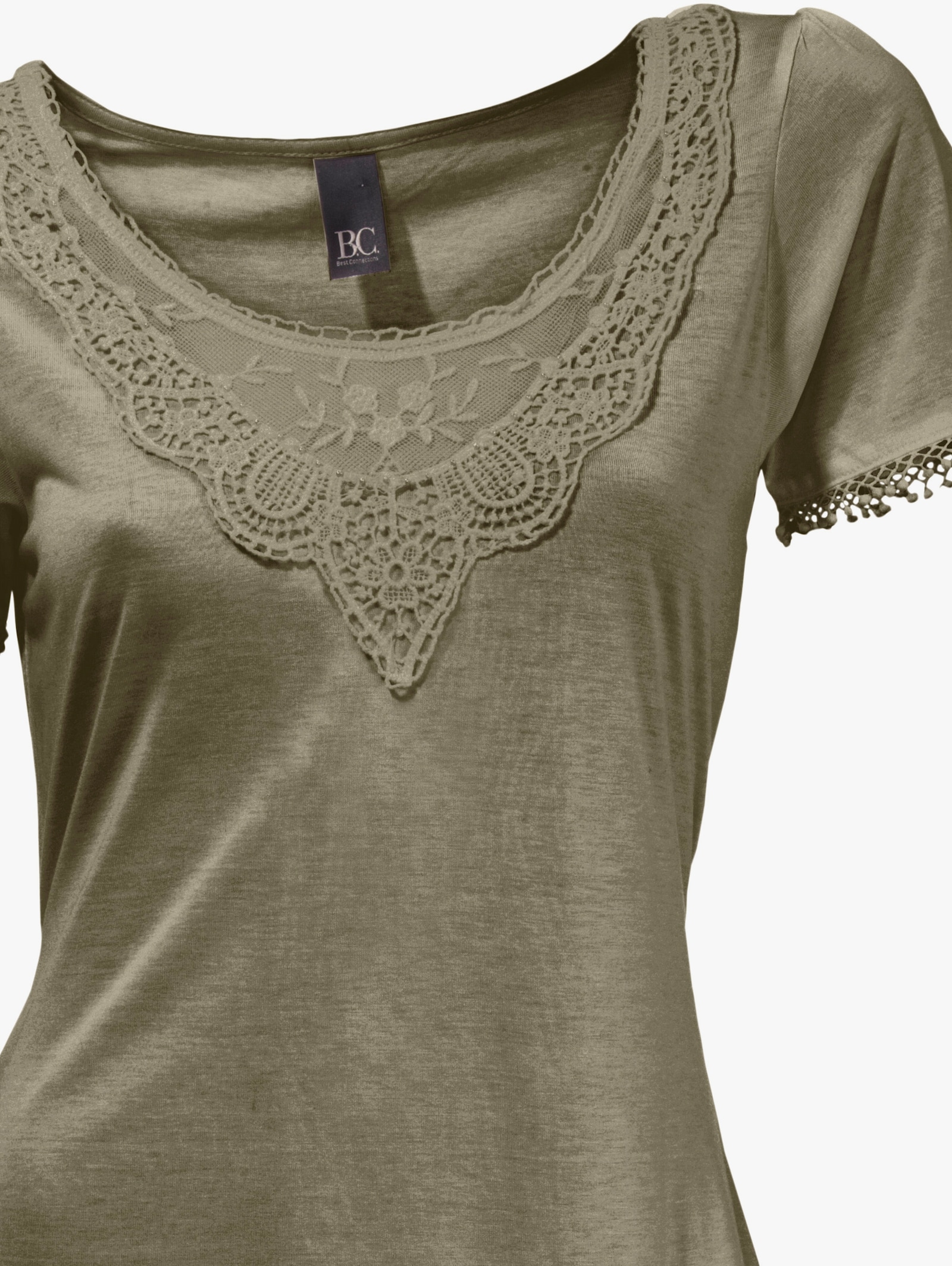 heine Longshirt mit Zipfelsaum - oliv