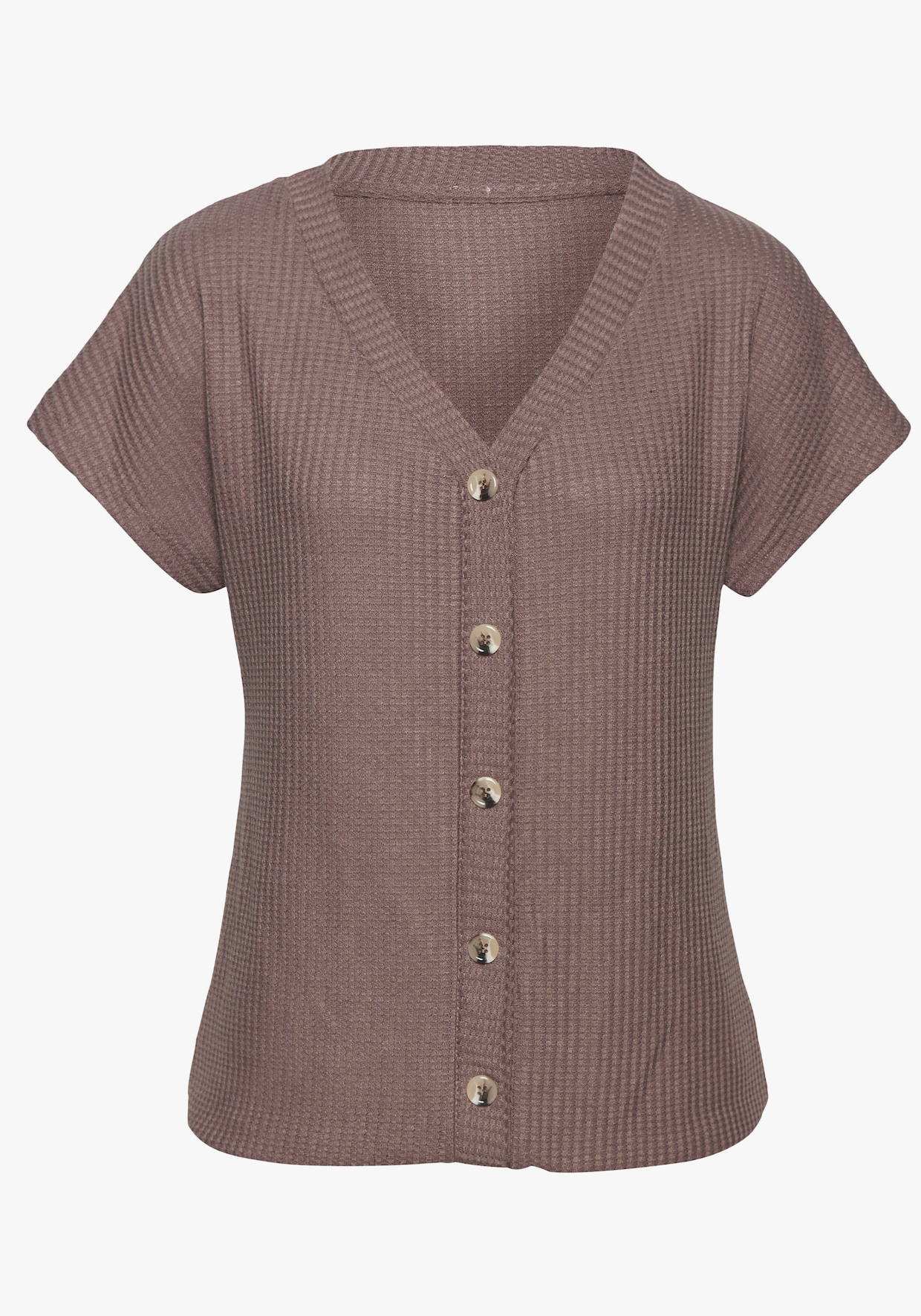 LASCANA Shirt met korte mouwen - taupe