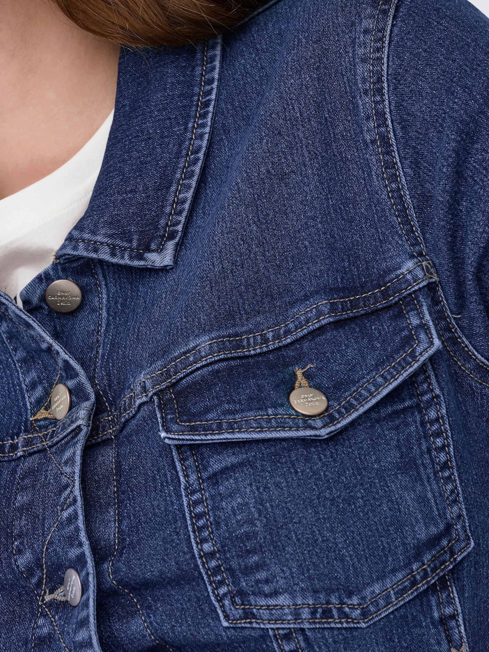 ONLY CARMAKOMA Jeansjacke - dark blue denim