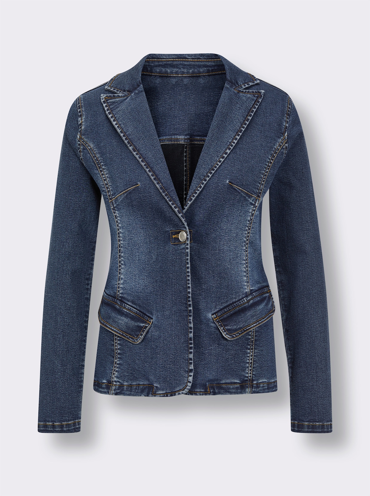 CREATION L PREMIUM Lyocell-Baumwoll-Blazer - blue-stone-washed