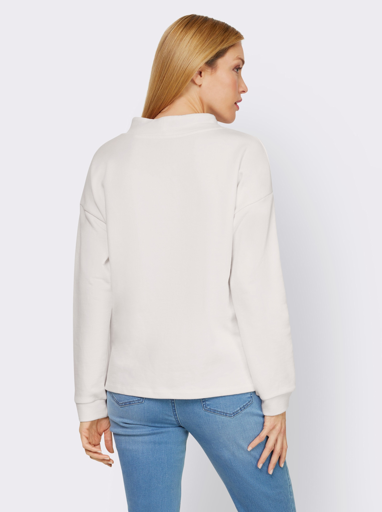 heine Sweatshirt mit platziertem Druck - ecru