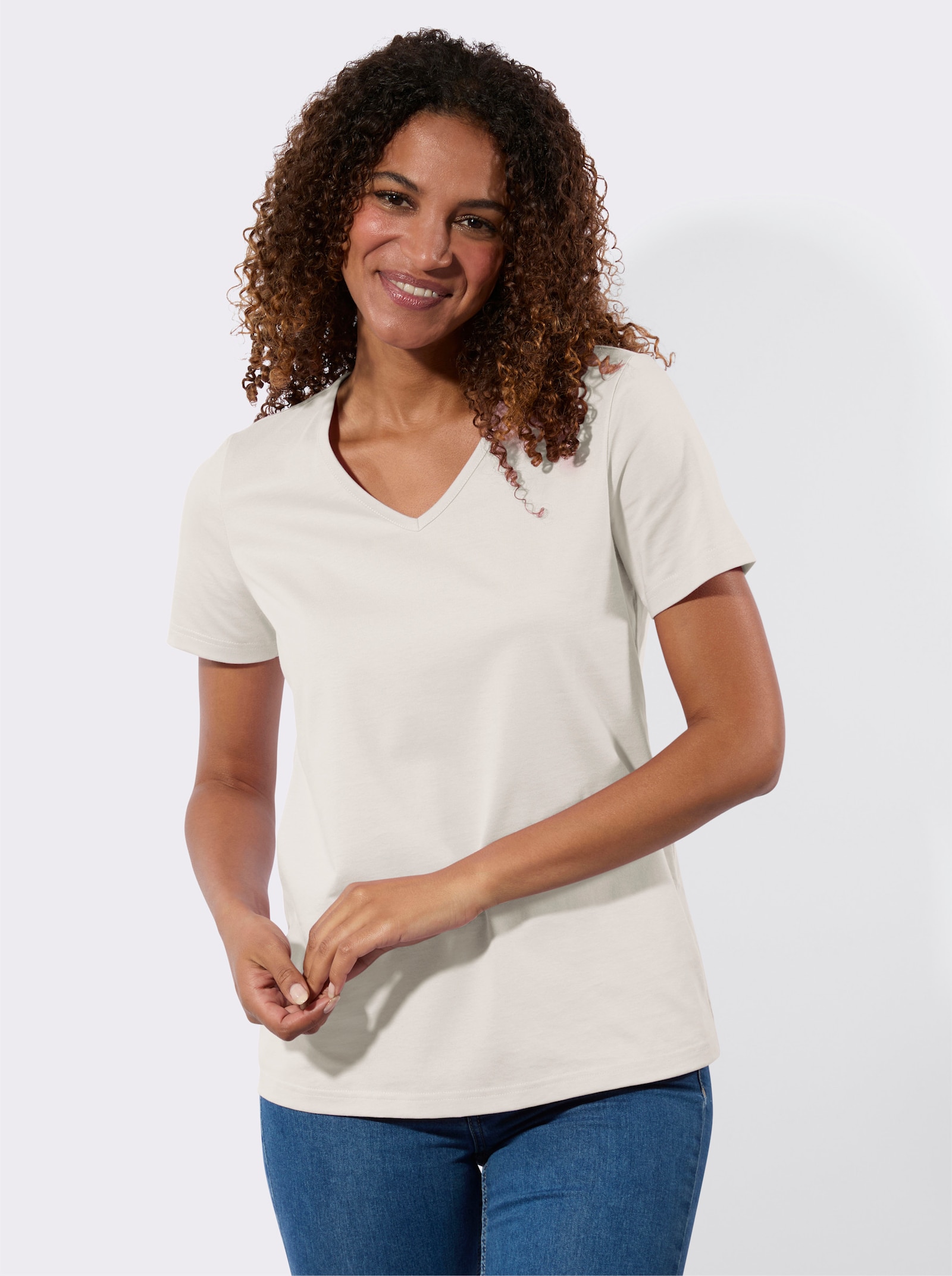 Tričko s krátkým rukávem v balení po 2 ks - ecru + ecru