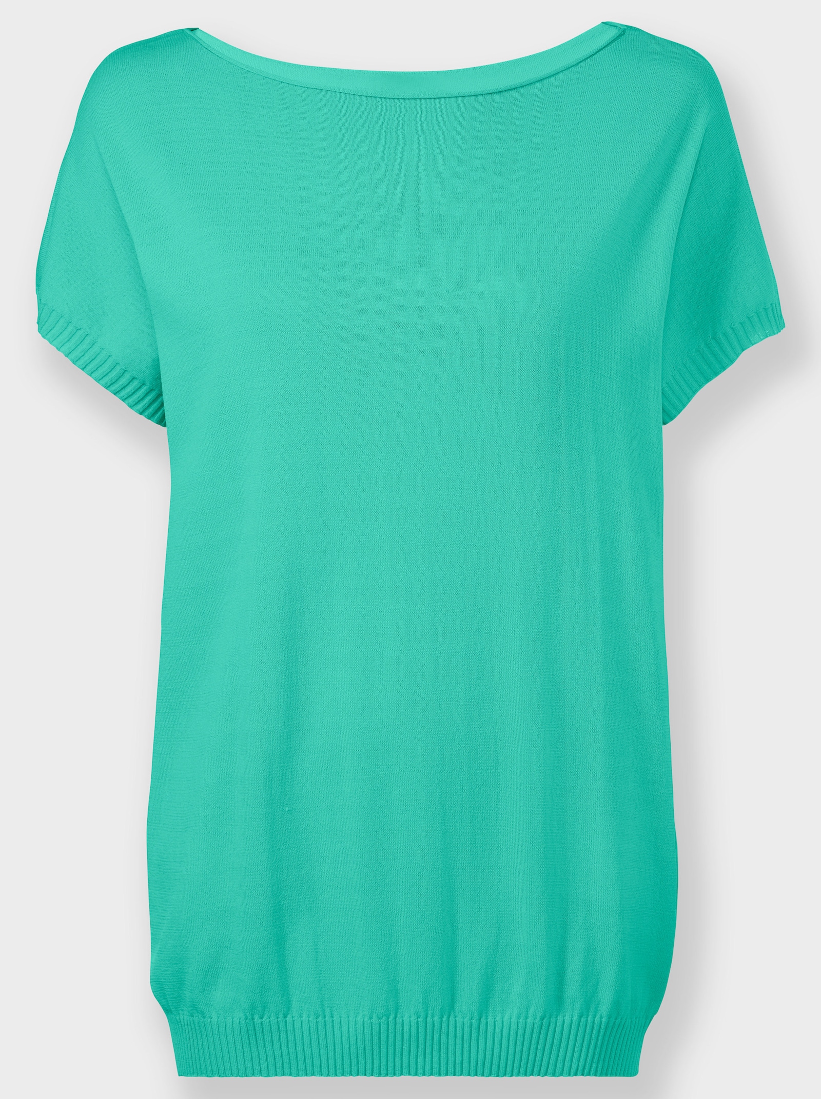 heine Pull à manches courtes avec encolure en U - bleu-vert