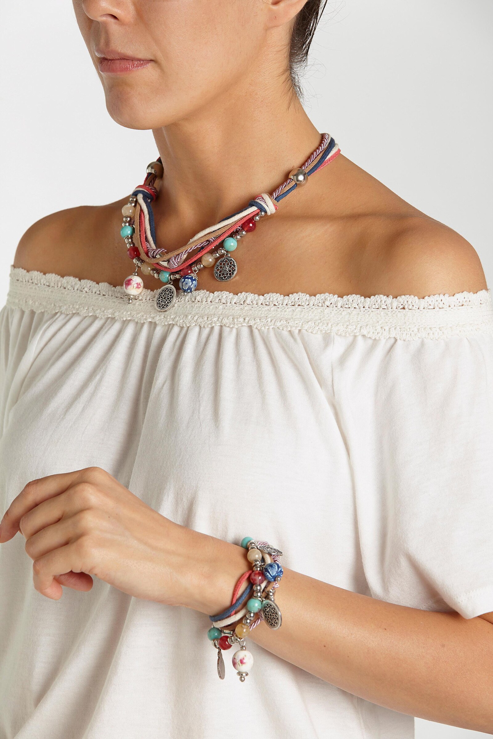 LASCANA Schmuckset - blau-rot-weiß/rot/weiß