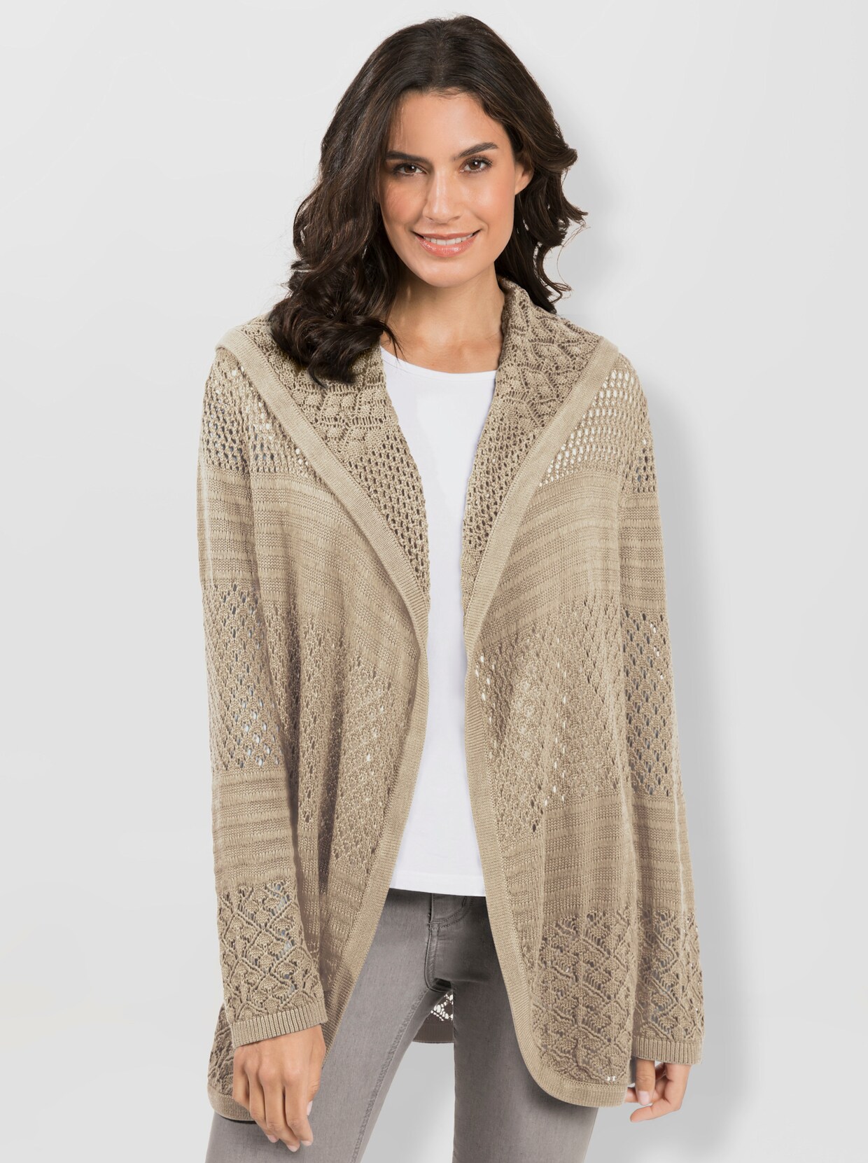 Strickjacke - elfenbein