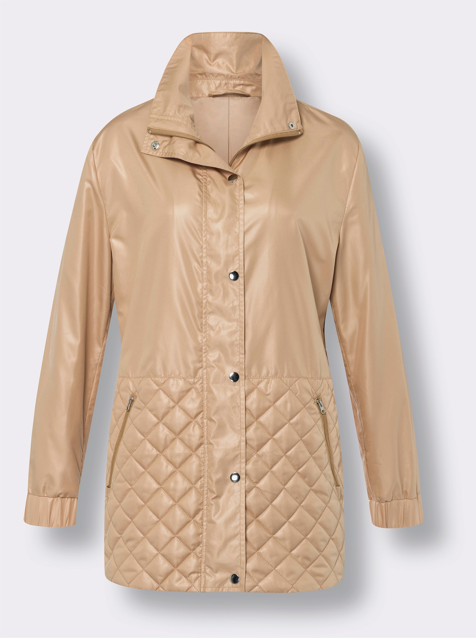 Jack met doorgestikt patroon - camel