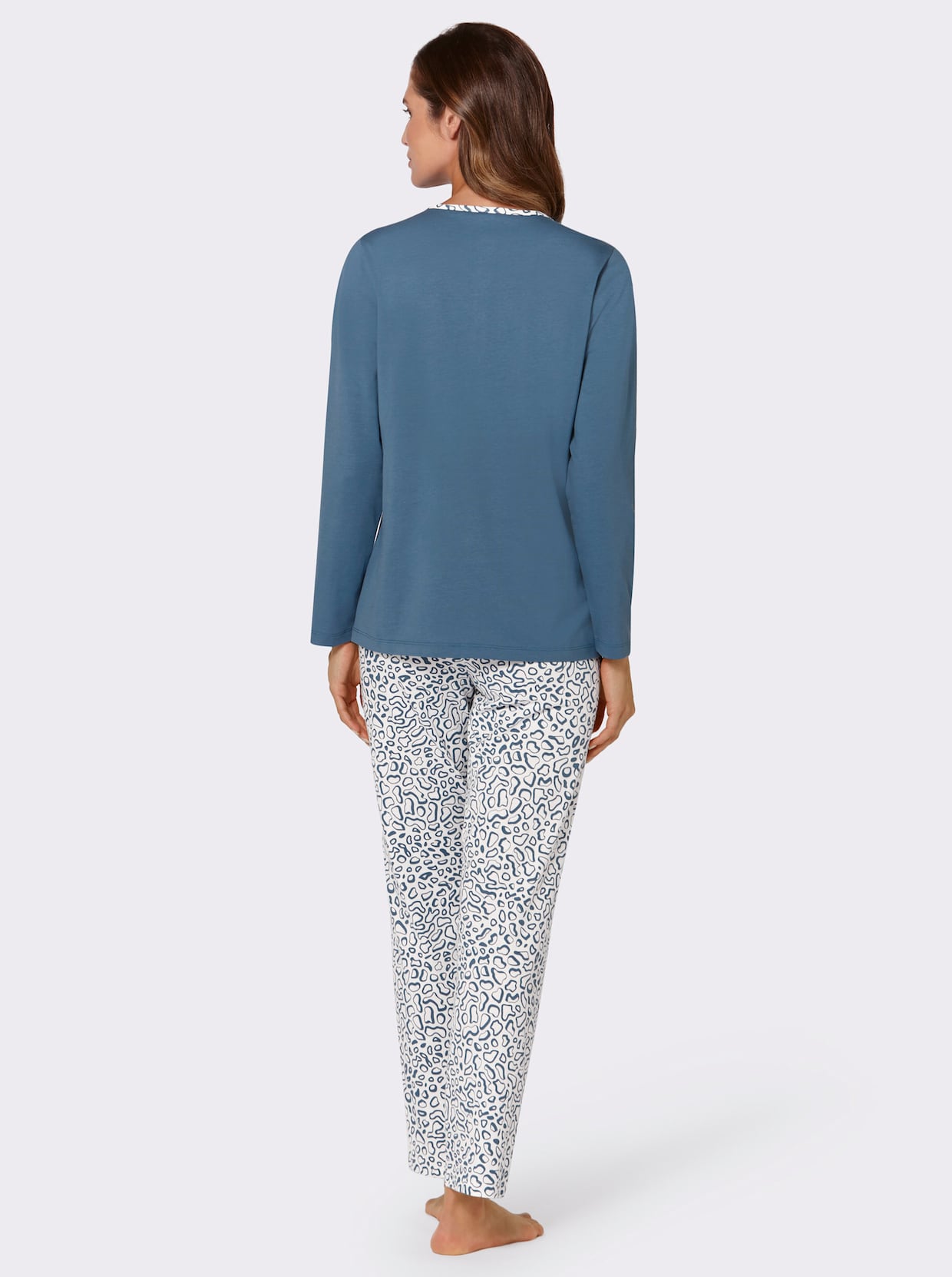 wäschepur Pyjamas - jeansblå, mönstrad