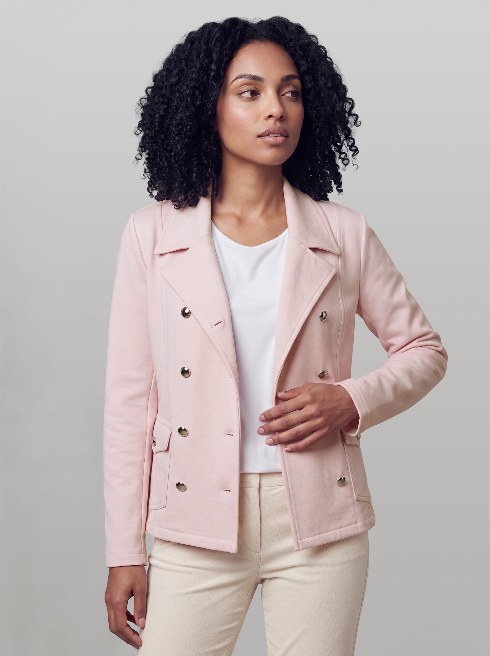 heine Sweatblazer mit Oil-dyed-Waschung - hellrosé