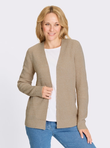Strickjacke - beige-ecru-meliert
