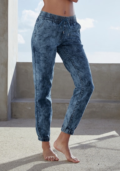 H.I.S pantalon de jogging - bleu foncé-délavé