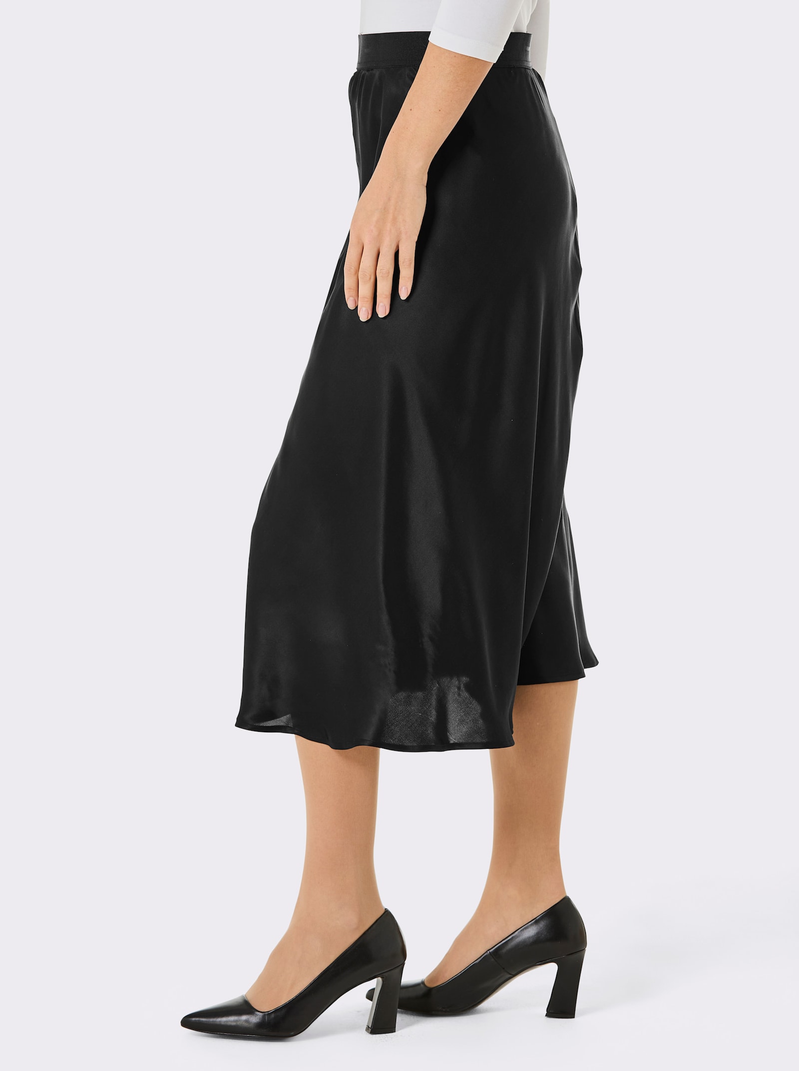 CREATION L PREMIUM Schlupfrock im Viskose-Seiden-Mix - schwarz