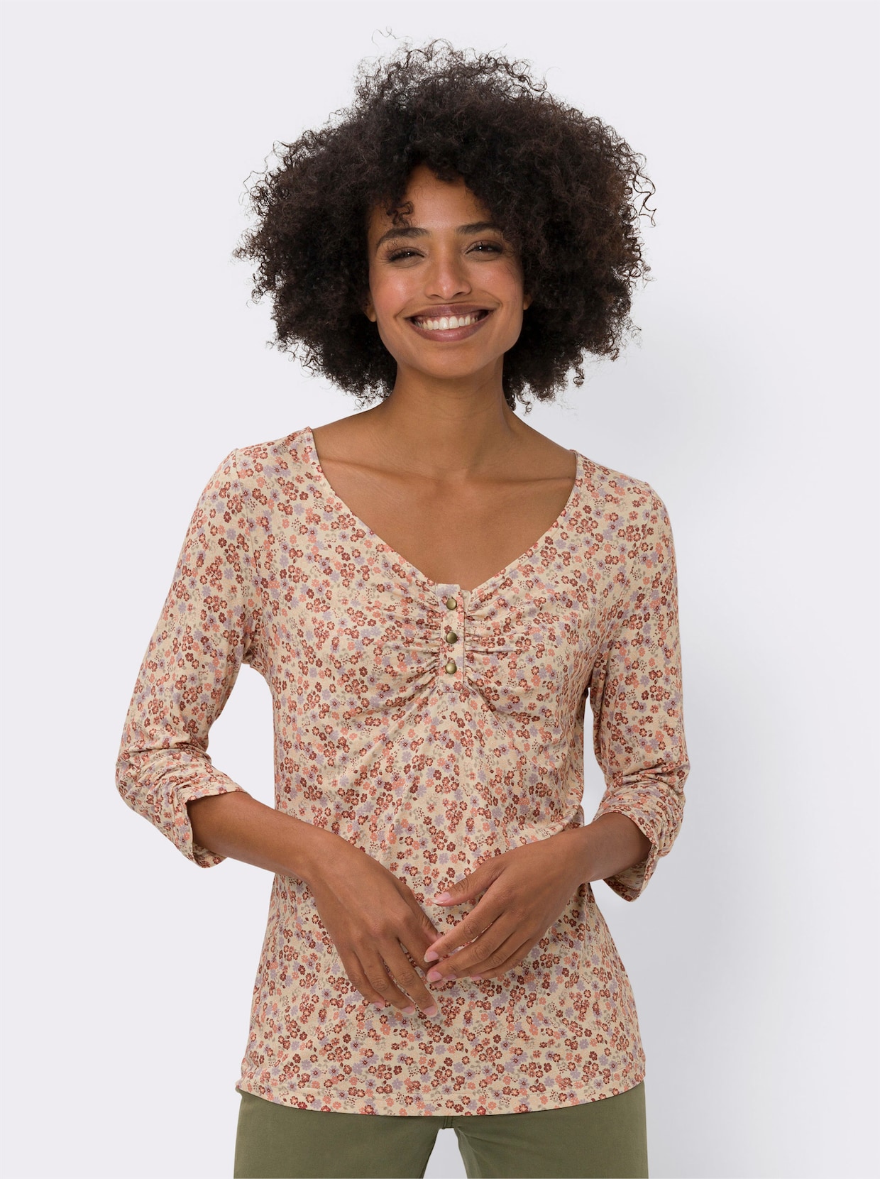 heine Shirt met print - zand/papaja bedrukt