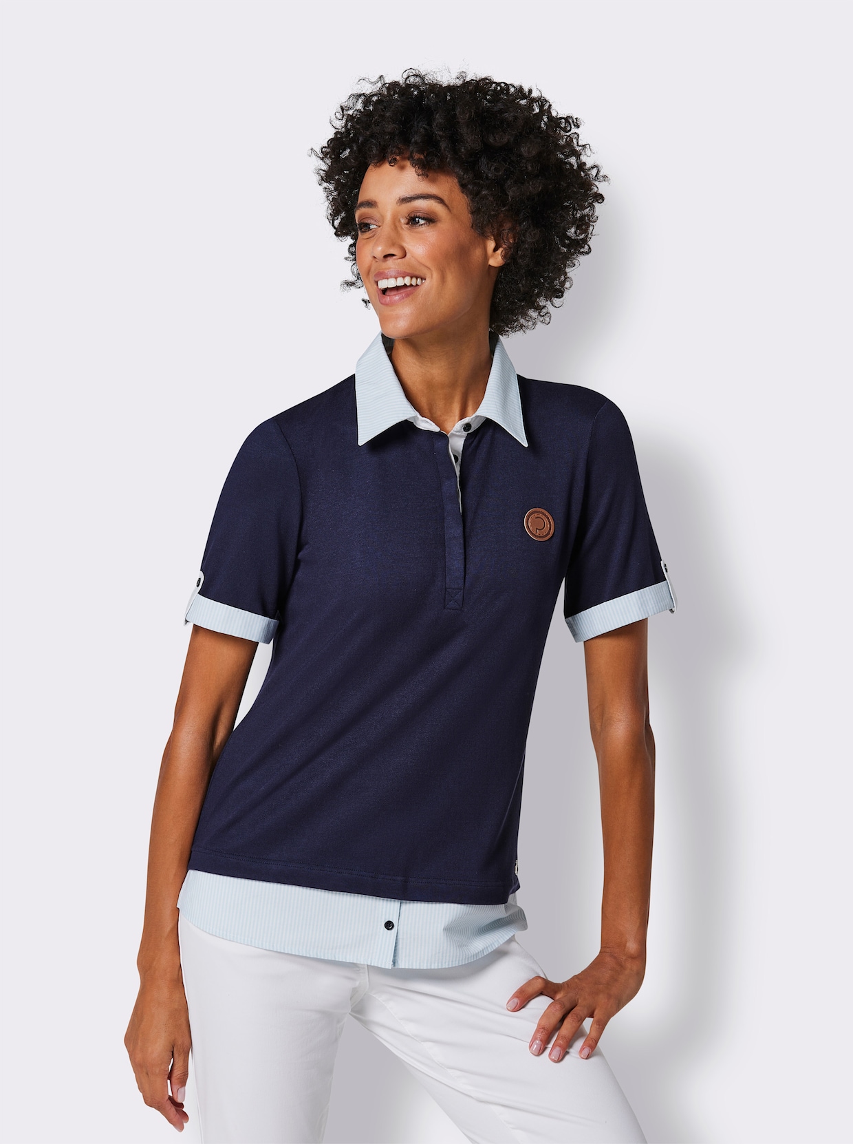 CREATION L PREMIUM Modal-Poloshirt - marine