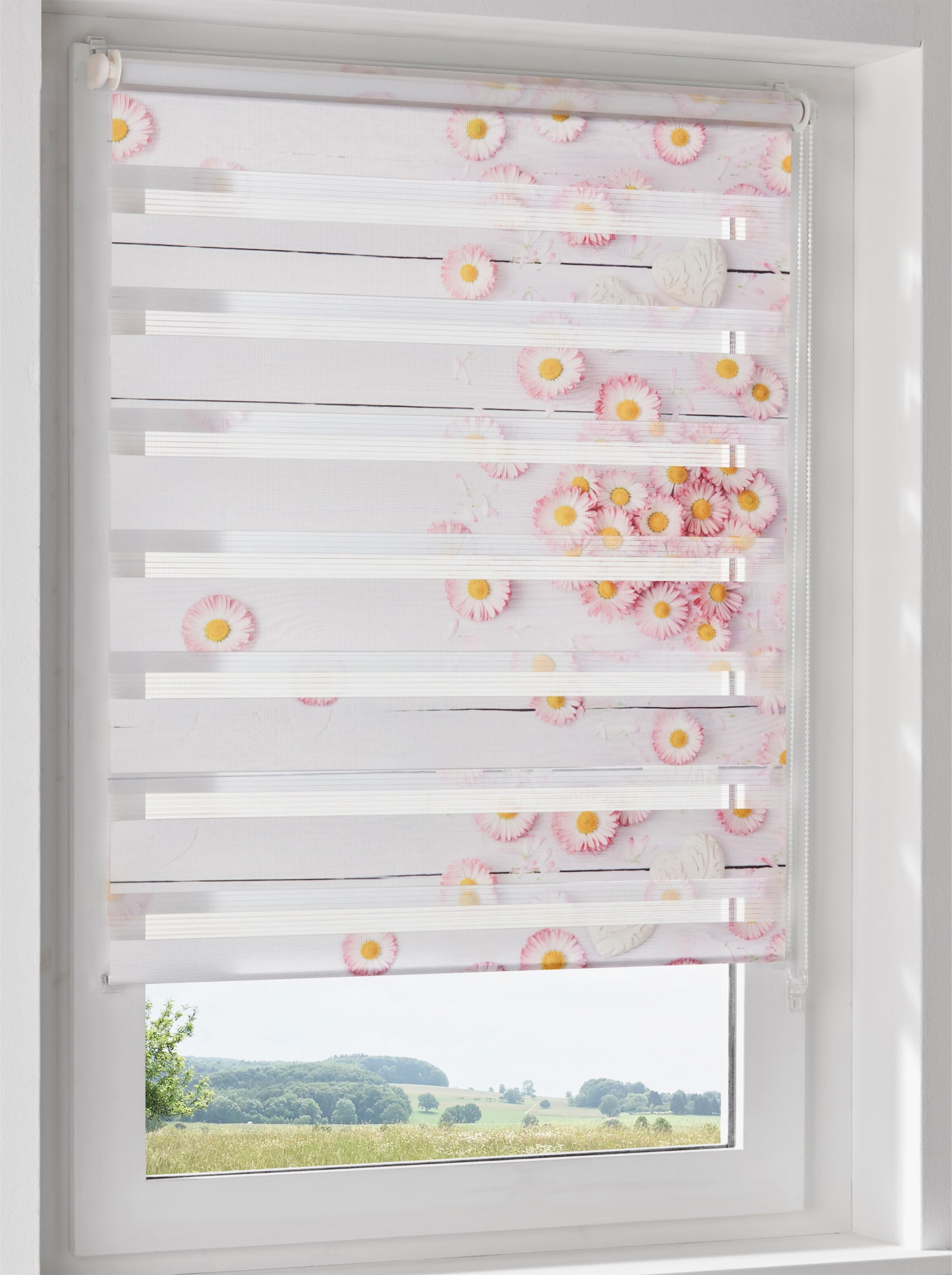 heine home Doppelrollo - weiß-bedruckt