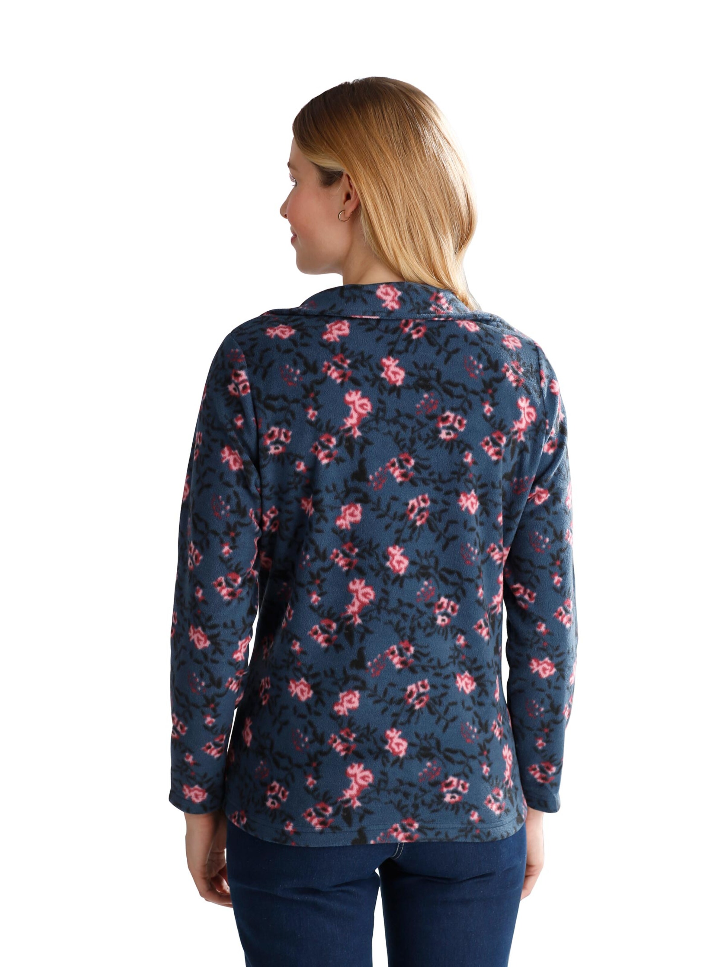 Fleece-Jacke - marine-bedruckt