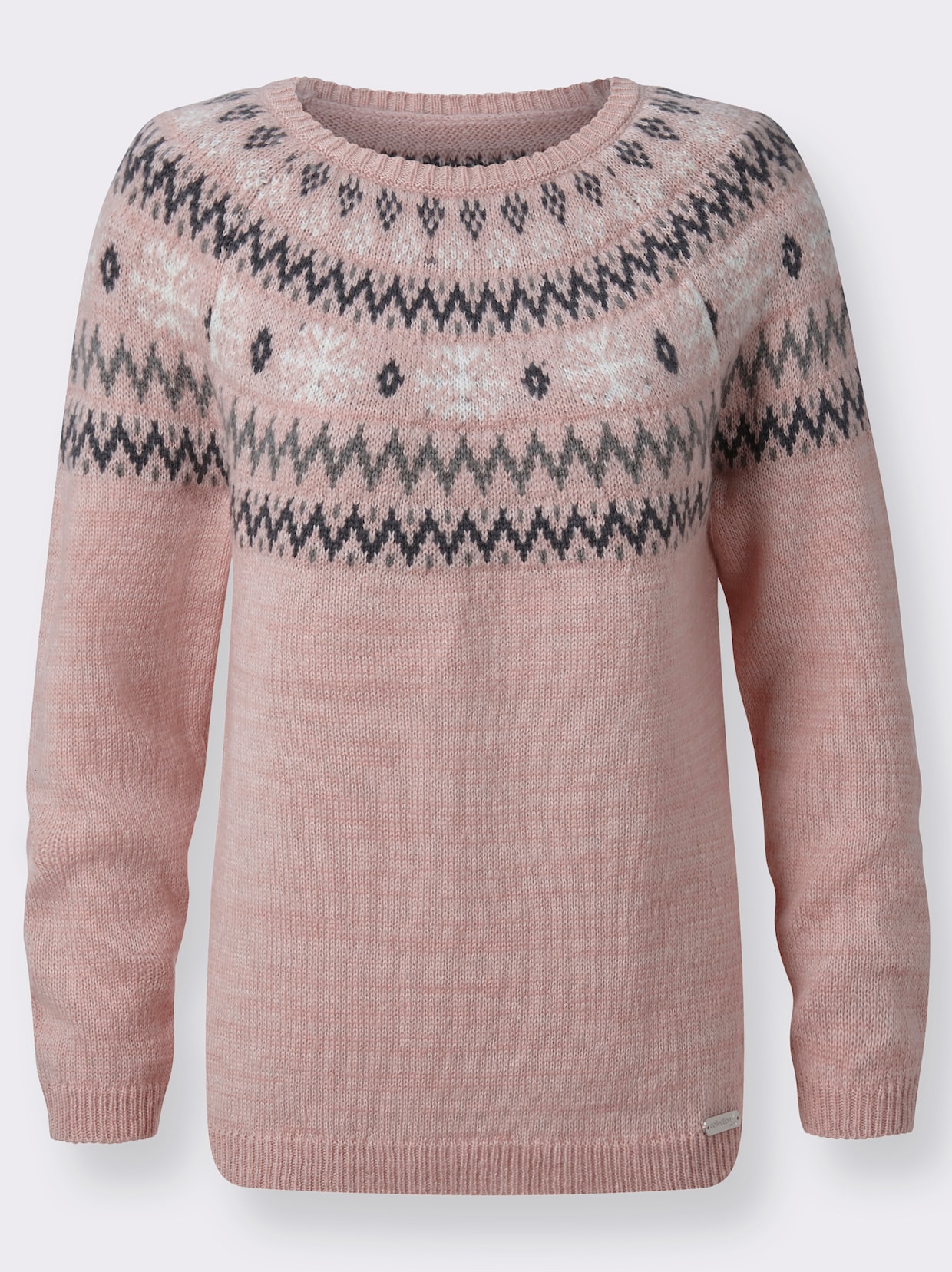 Pullover met lange mouwen - roze gedessineerd