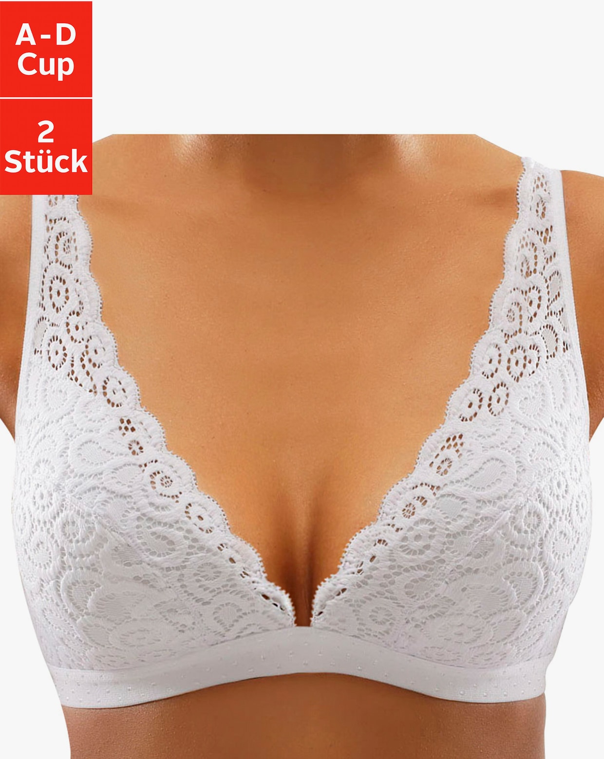 petite fleur Soutien-gorge Bralette - 2x blanc