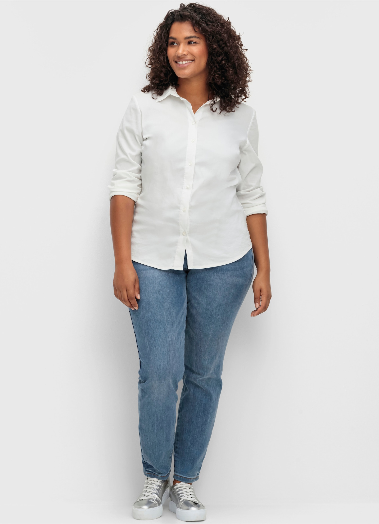 sheego Skinny jeans met bodyforming-effect - blue denim