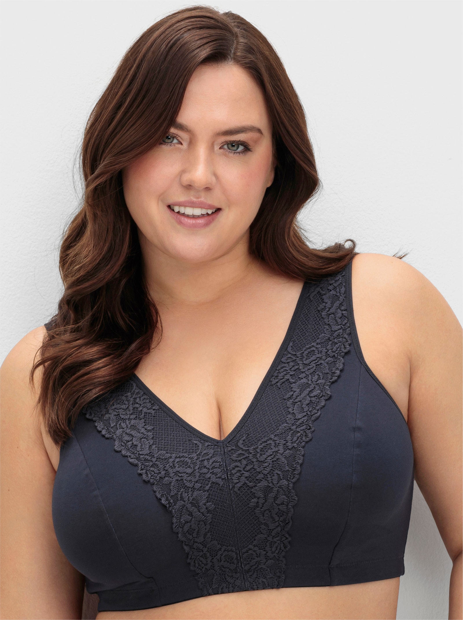 sheego Beha zonder beugel in bustiermodel - marine