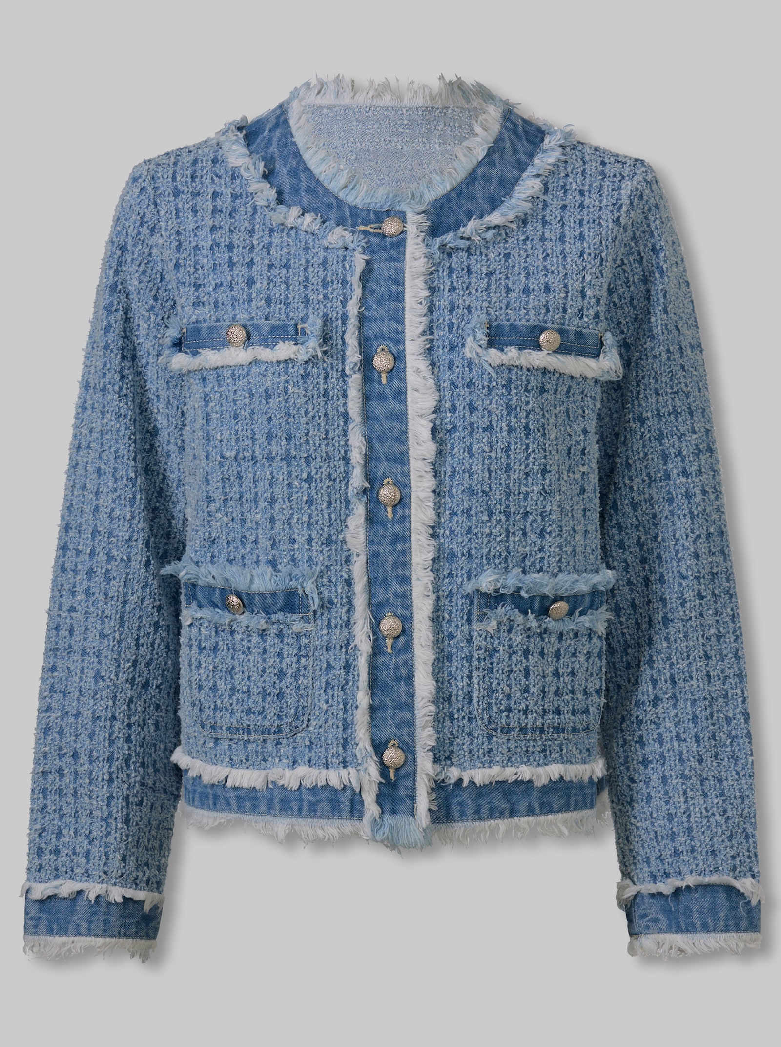 heine Blazer mit Fransen-Details - rauchblau