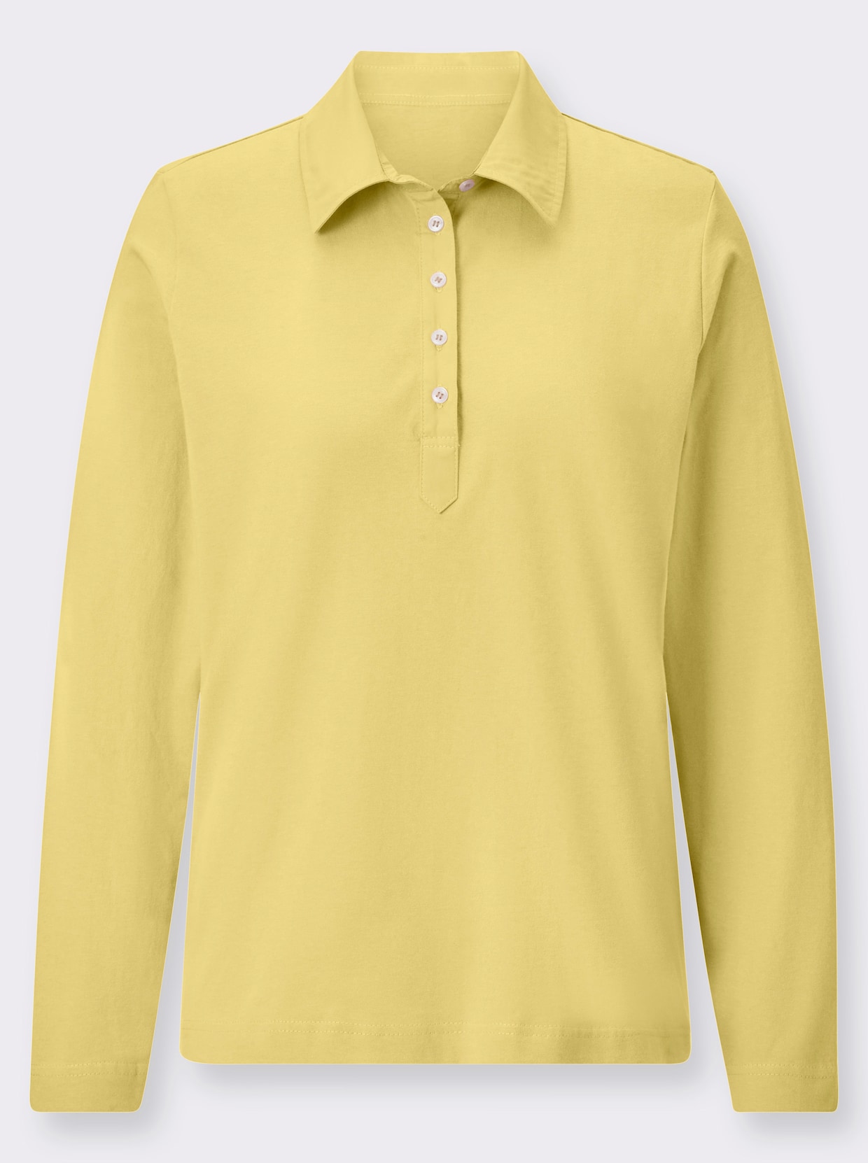 Langarm-Poloshirt - gelb