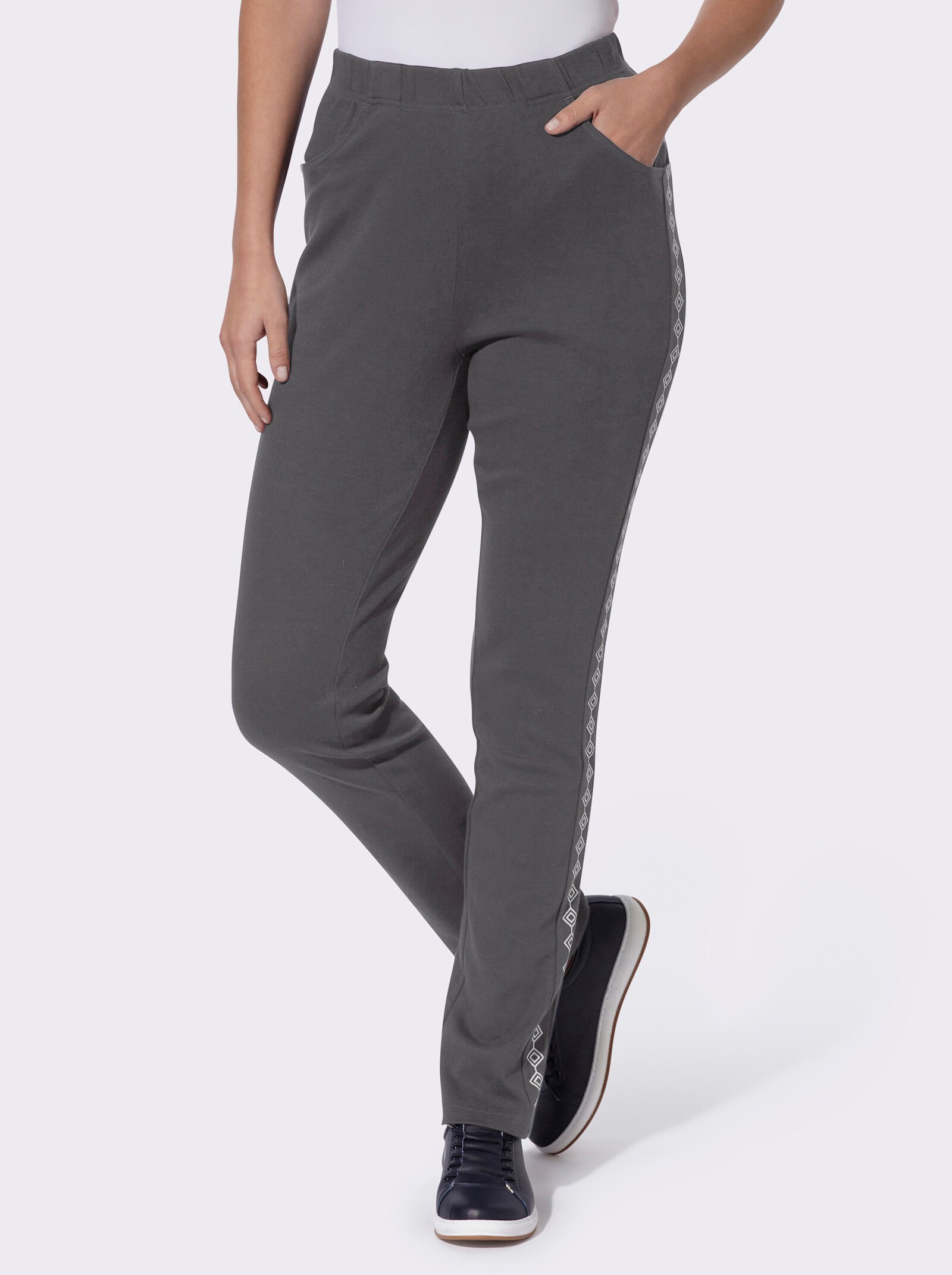  Jerseyhose mit figurfreundlichen Einsätzen - anthrazit