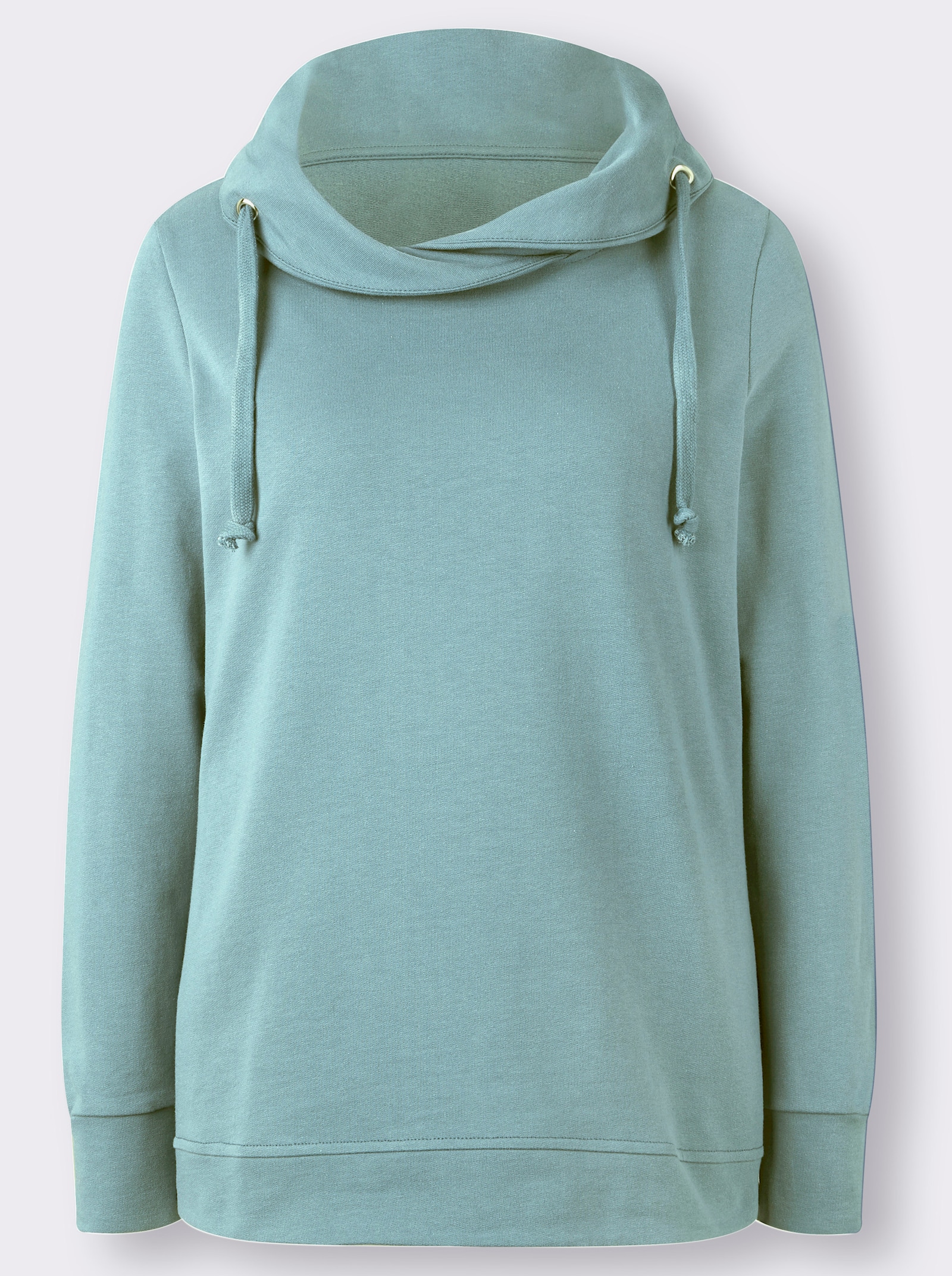 Sweatshirt mit halsfernem Rollkragen - mint