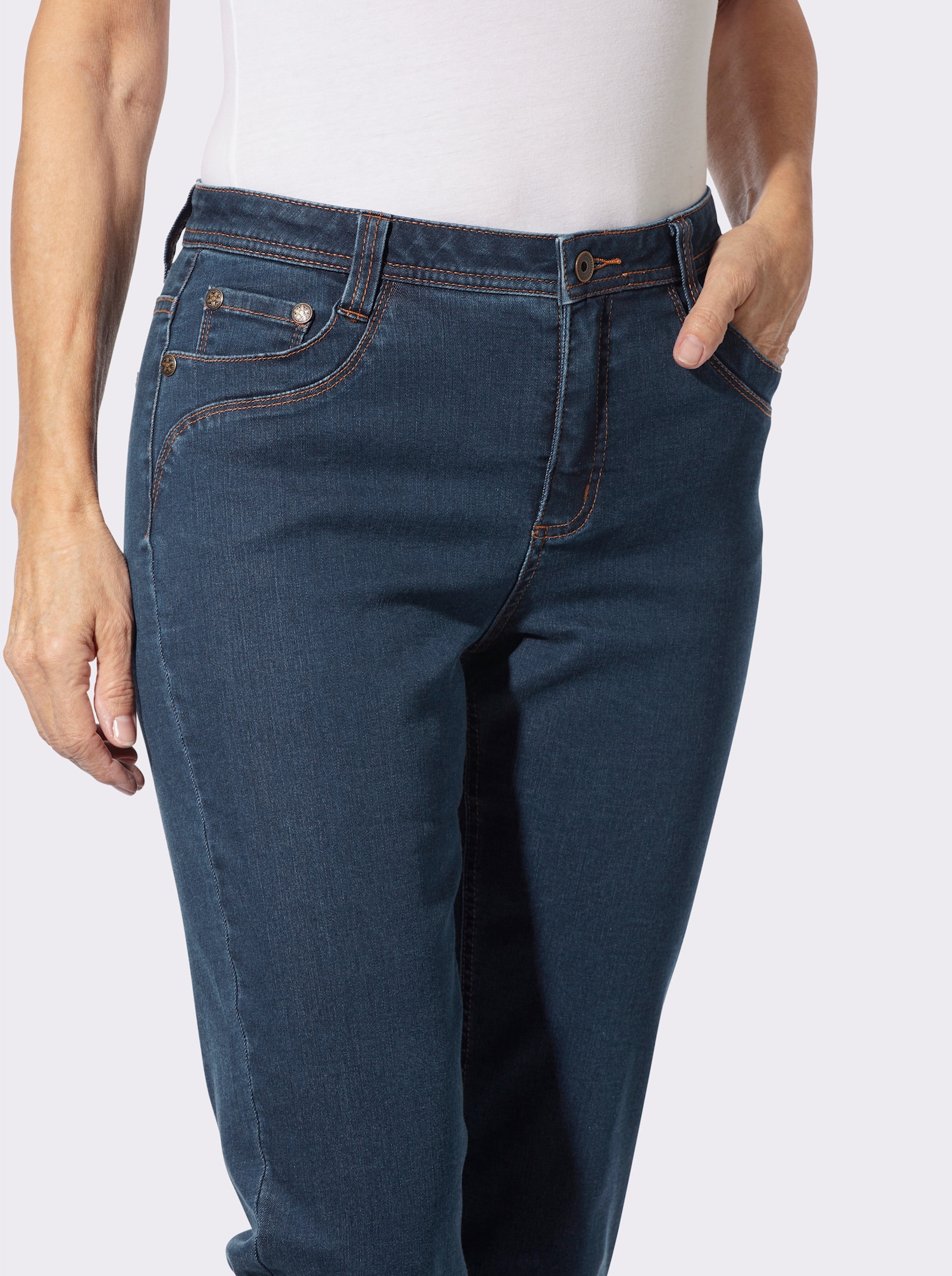 5-Pocket-Jeans in gerade Schnittführung - blue-stone-washed