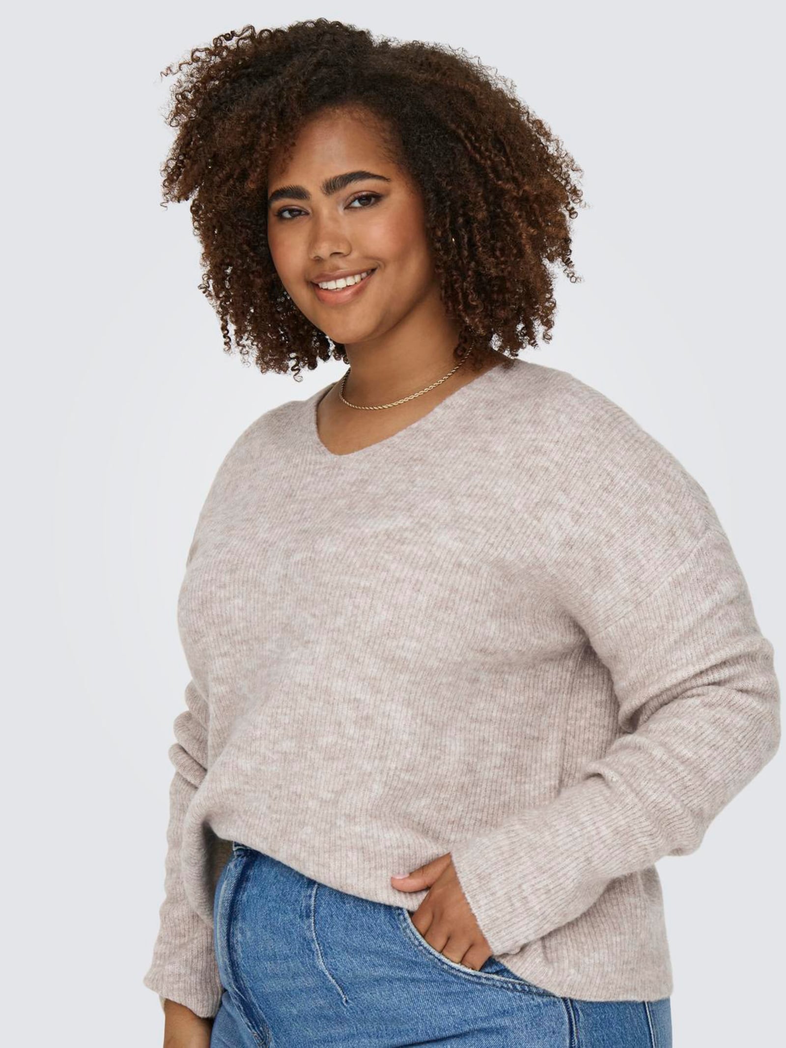 ONLY CARMAKOMA Strickpullover - pumice stone detail:melange