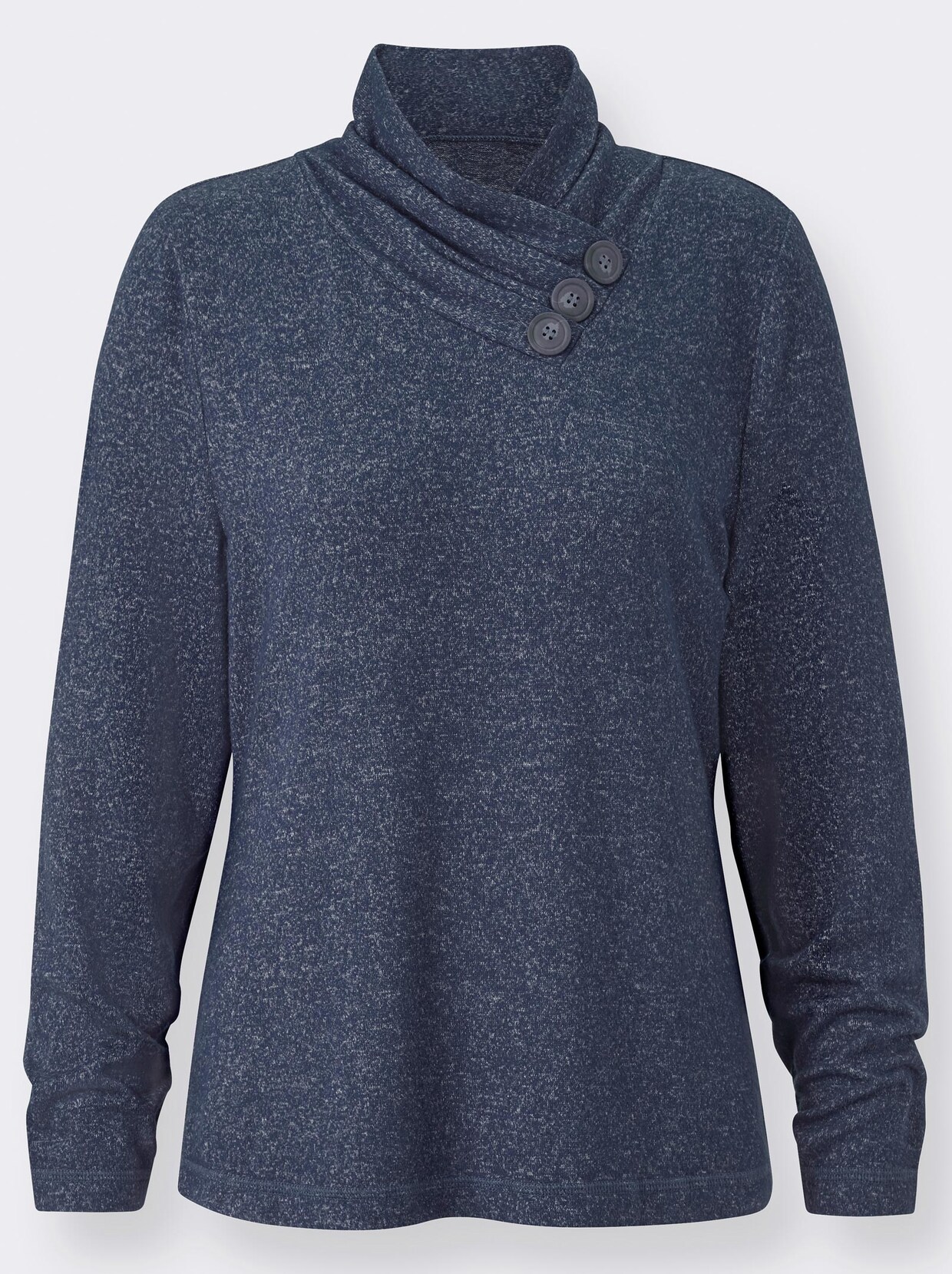 Langarmshirt - marine-meliert