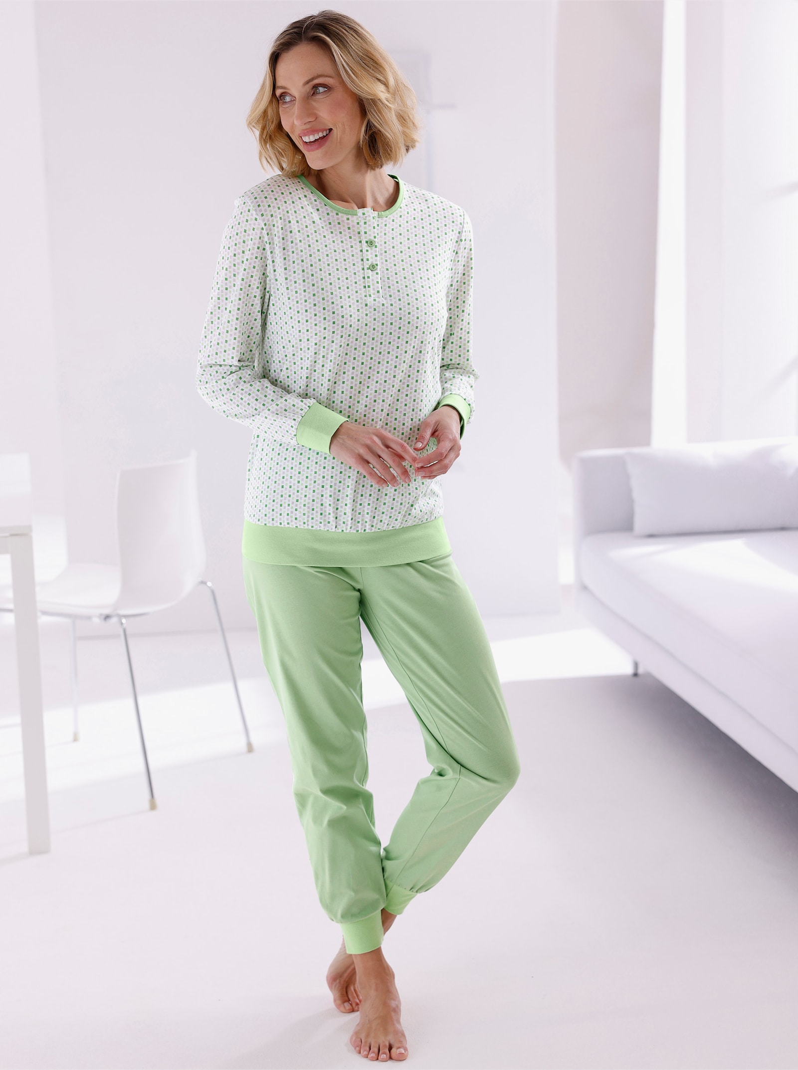 wäschepur Schlafanzüge im Doppelpack - apricot + reseda