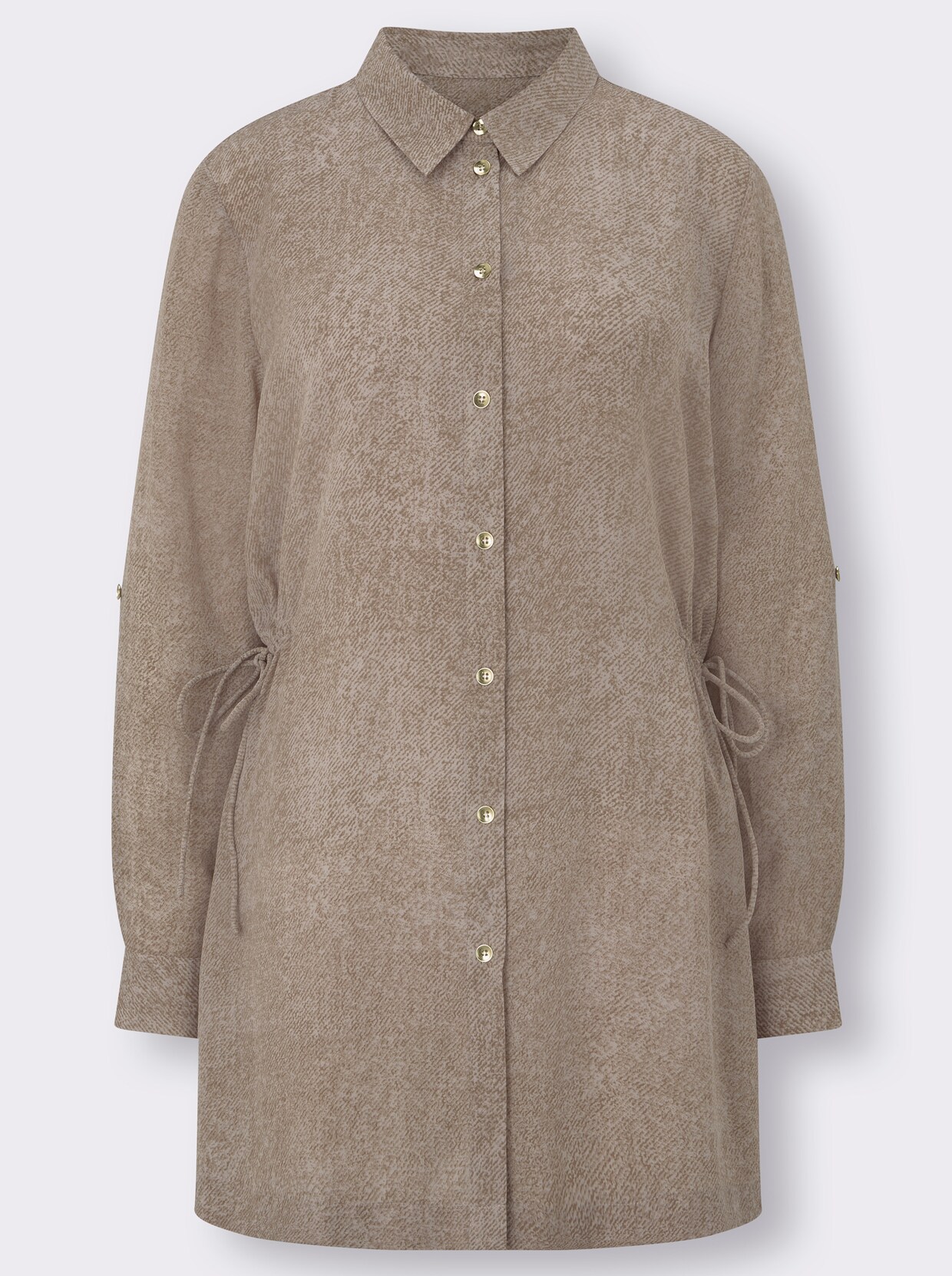 Longbluse - beige-bedruckt