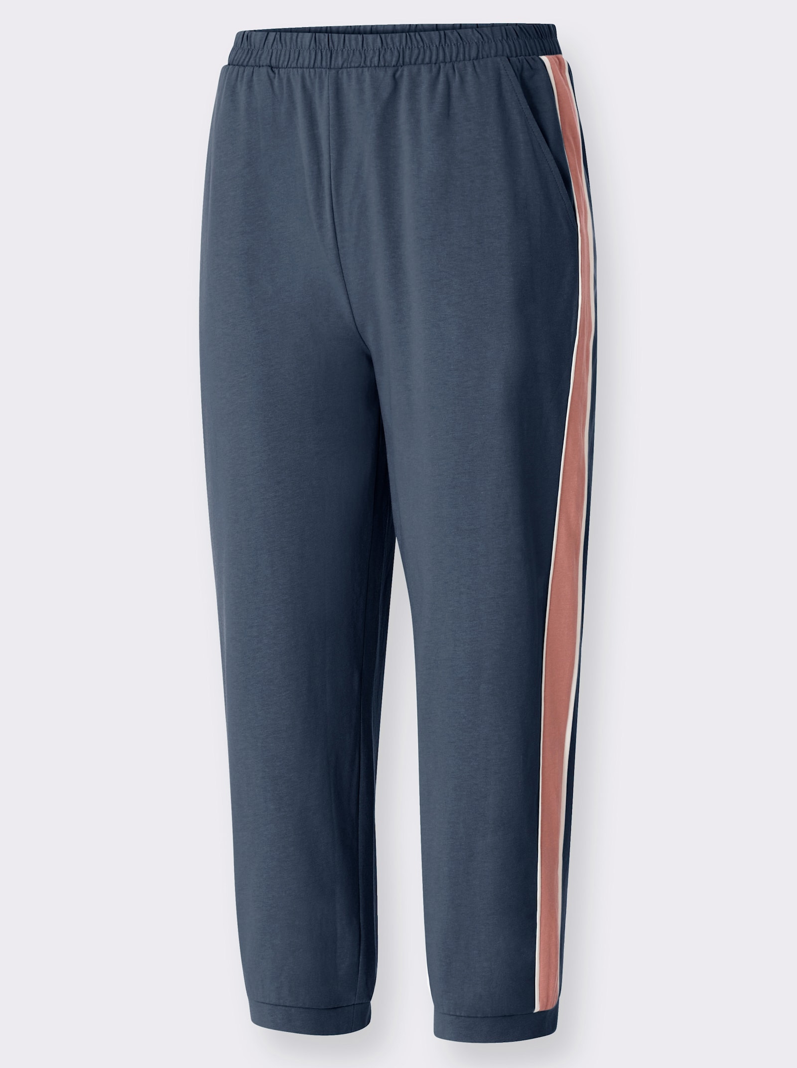 Freizeithose mit Galonstreifen - dunkelblau