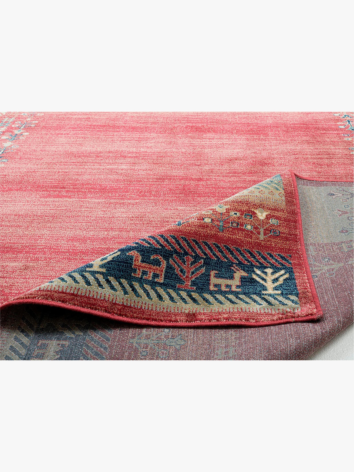 Theko Teppich - rot-gemustert