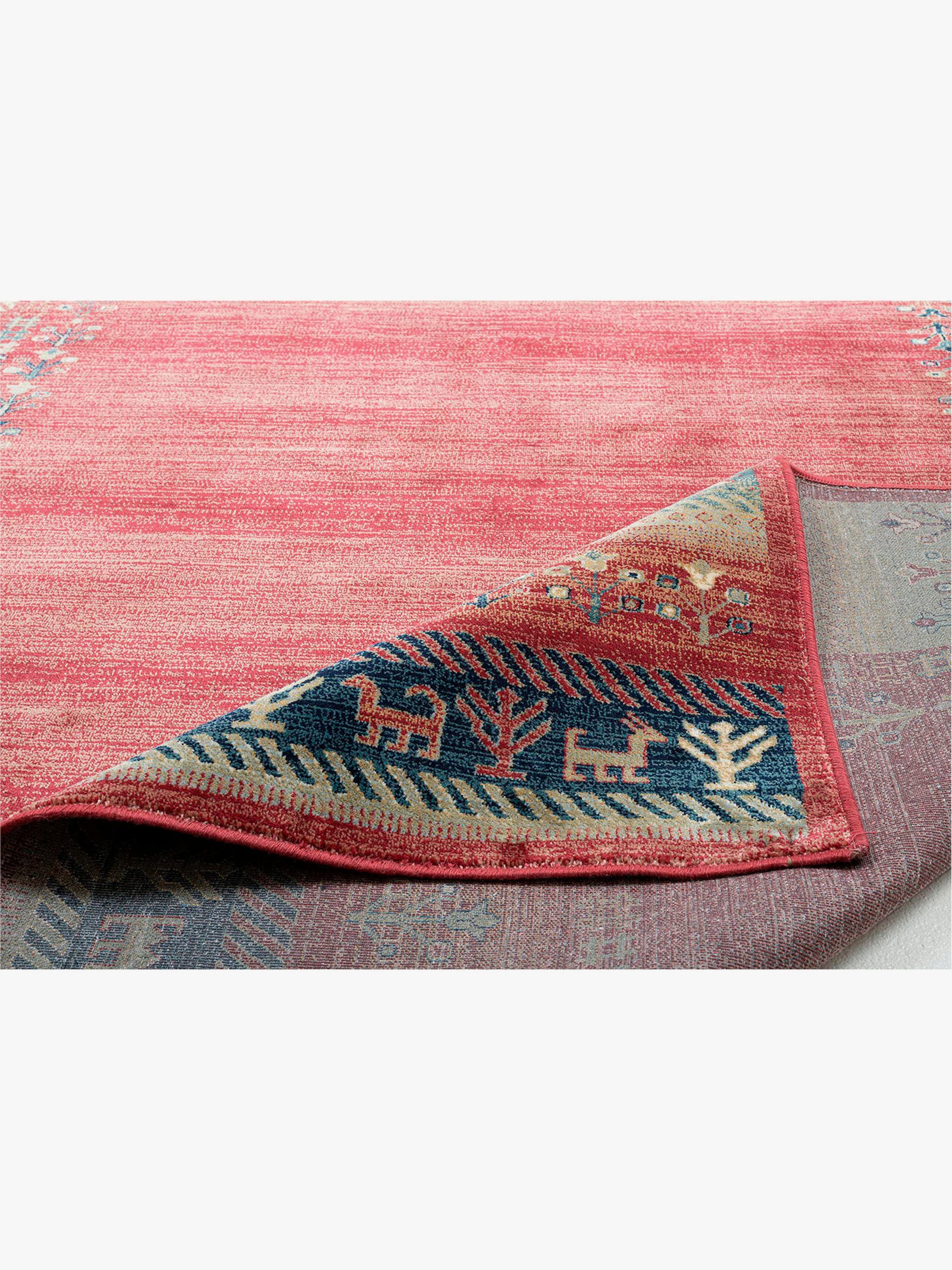 Theko Teppich - rot-gemustert